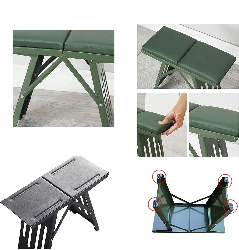 Folding Camping Stool Ultralight Steel Frame 265 lb Capacity