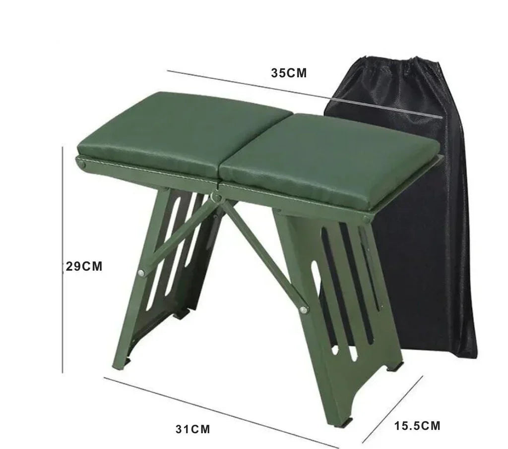 Folding Camping Stool Ultralight Steel Frame 265 lb Capacity