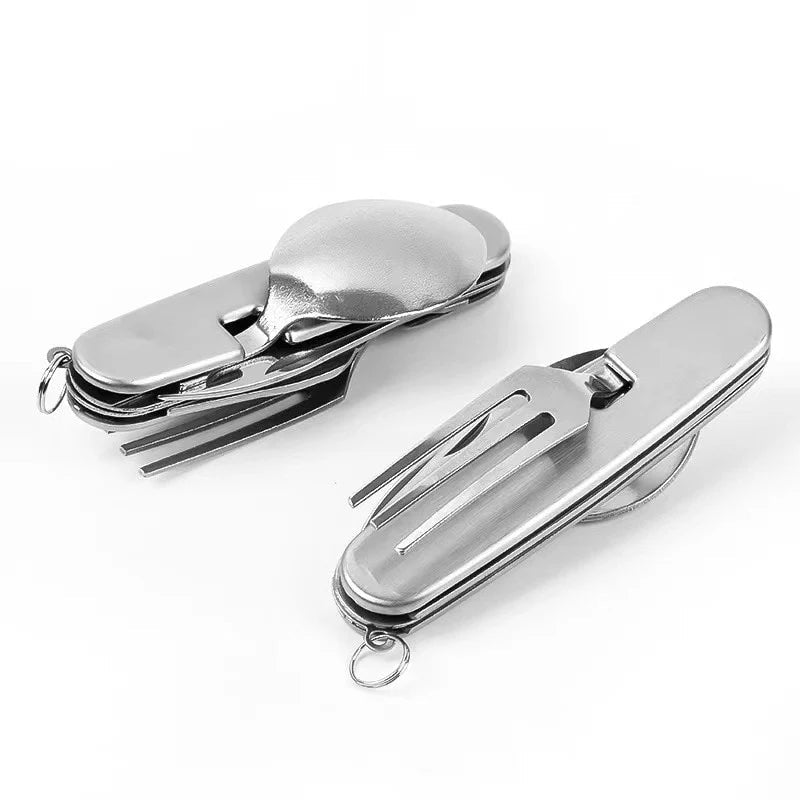 Folding Cutlery 4-in-1 Stainless Steel Pocket-Sized