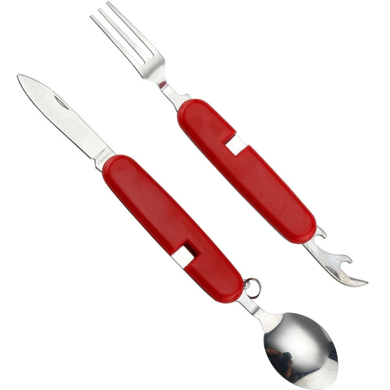 Folding Cutlery 4-in-1 Stainless Steel Pocket-Sized