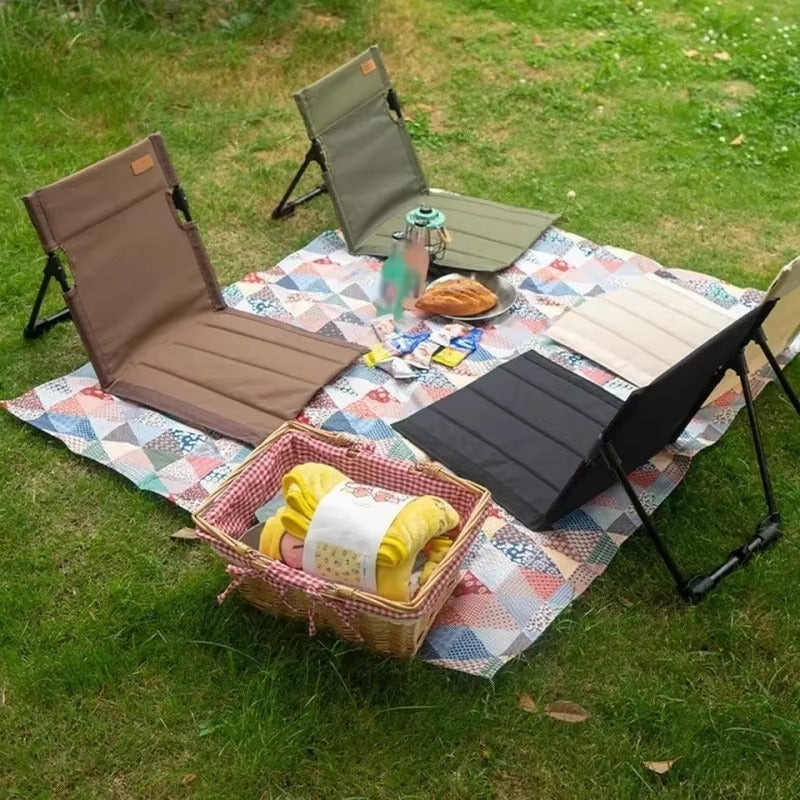 Folding Floor Chair Padded Seat & Adjustable Backrest