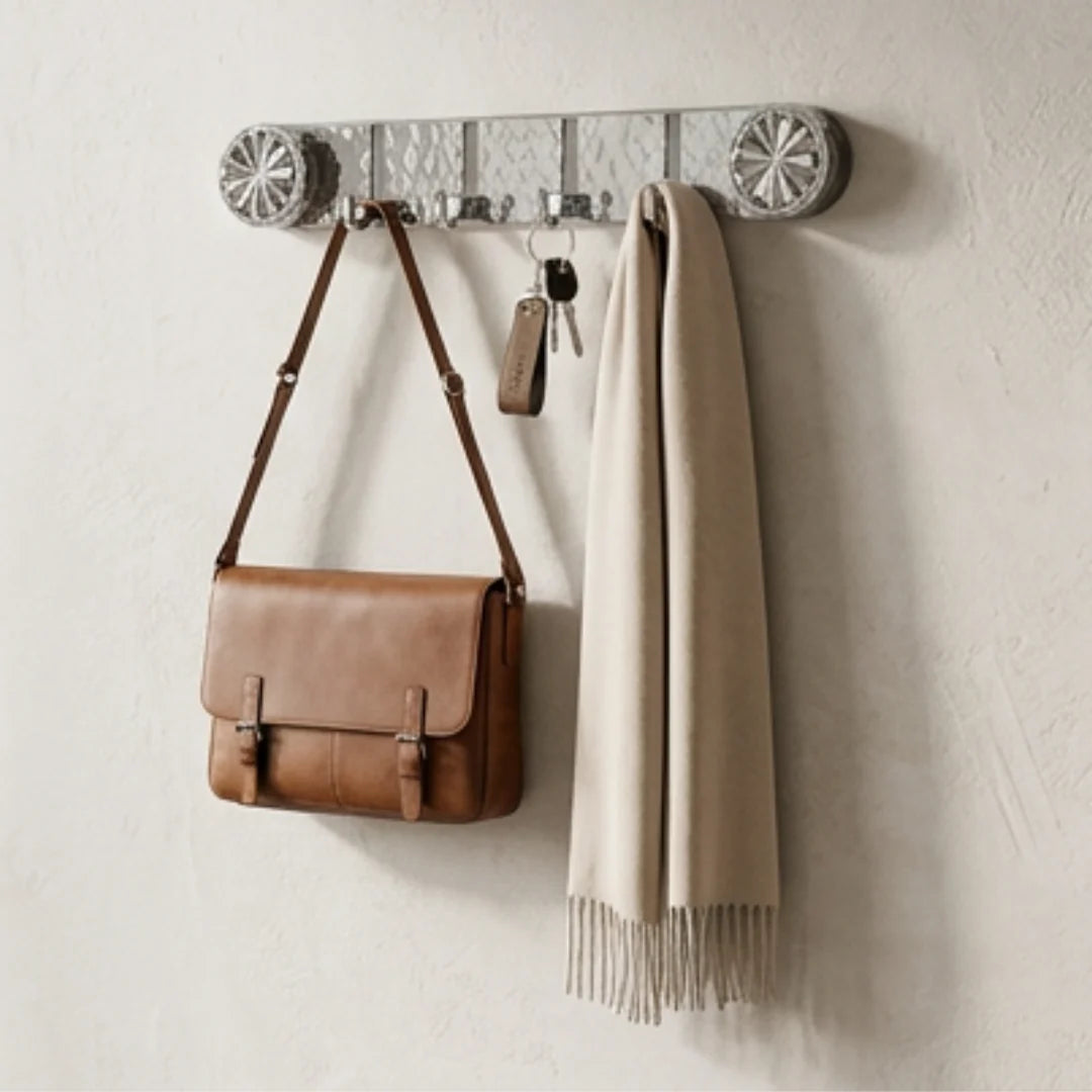 Folding Hook Rack Self-Adhesive No-Drill