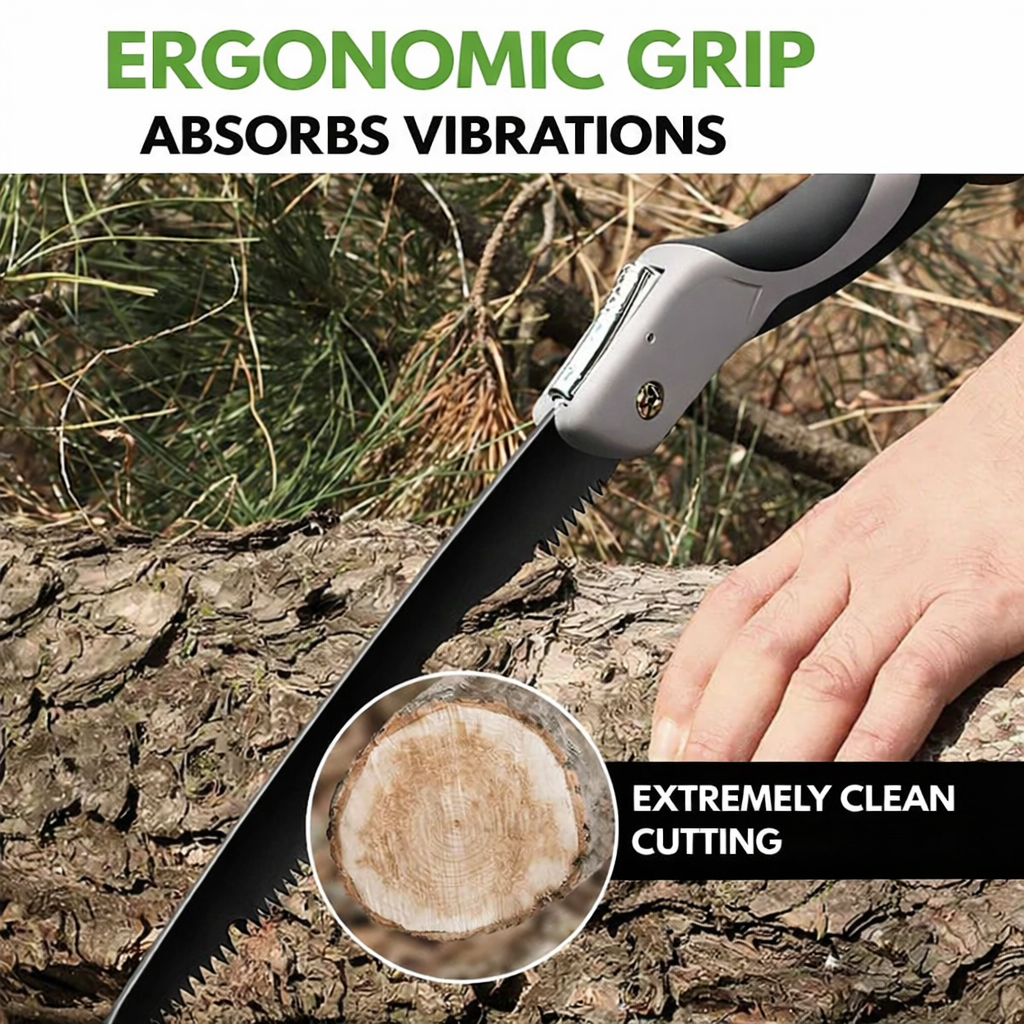 Folding Saw Hardened Steel Blade Ergonomic Non-Slip Handle