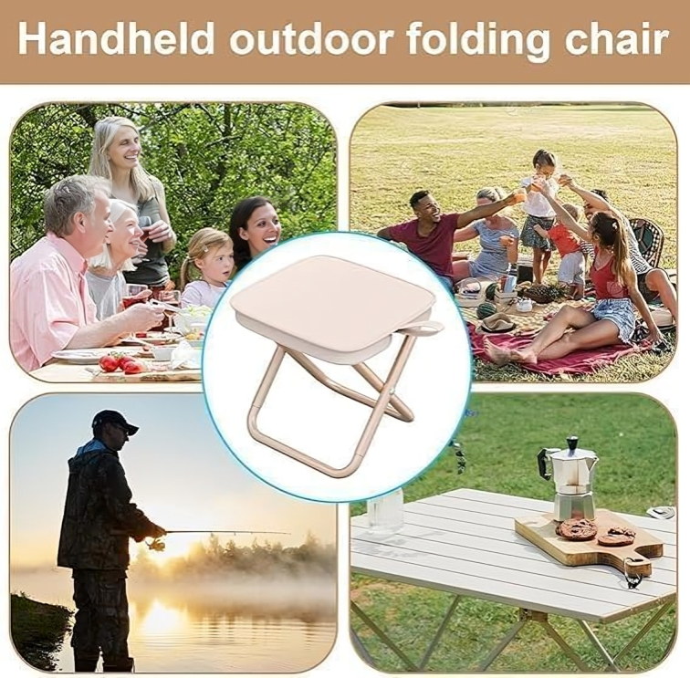 Folding Stool Ultralight & Compact Stainless Steel 220 Lbs