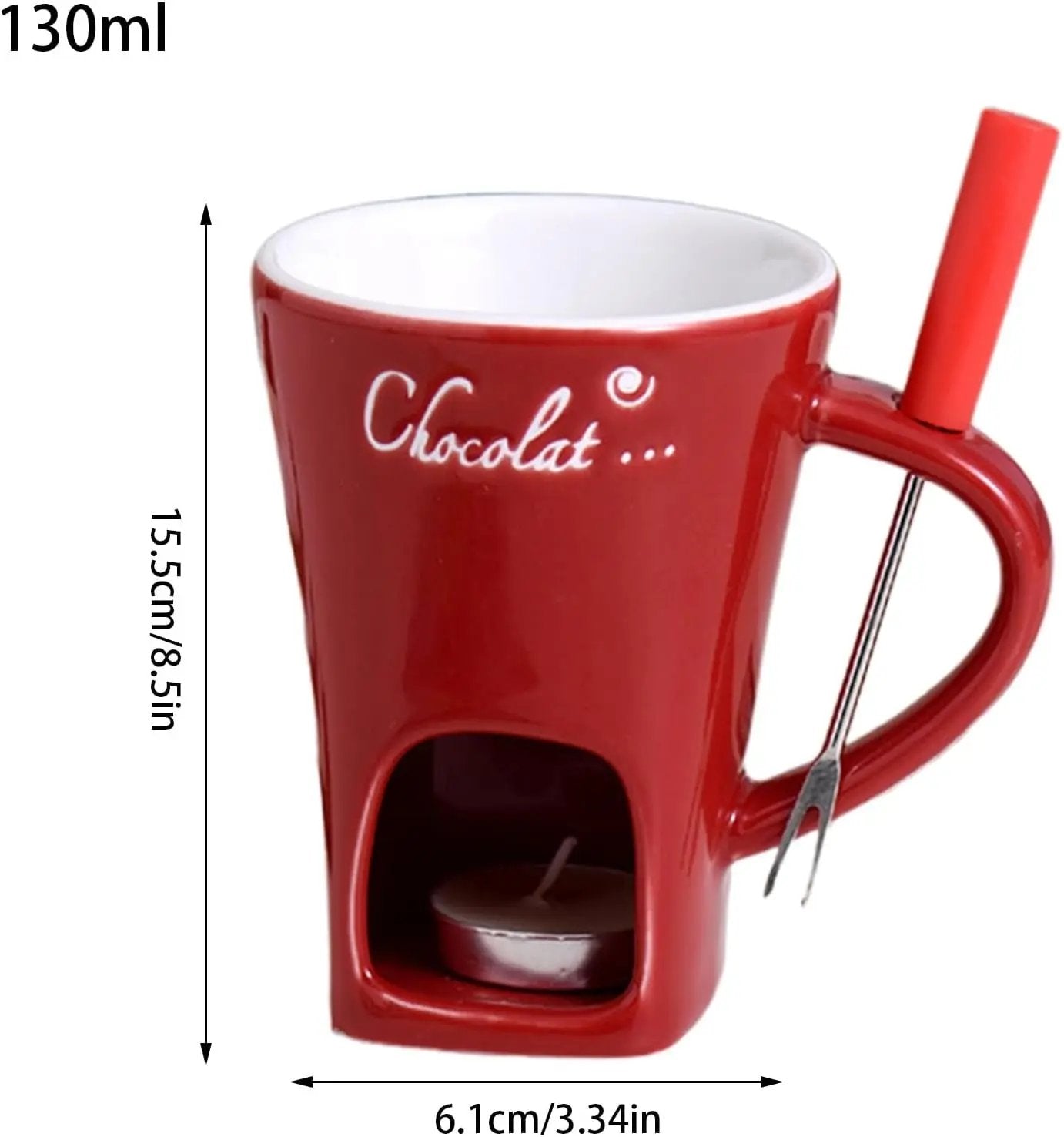 Fondue Cup Tealight-Warmed Handcrafted Ceramic