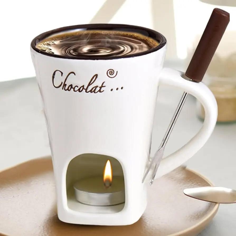 Fondue Cup Tealight-Warmed Handcrafted Ceramic