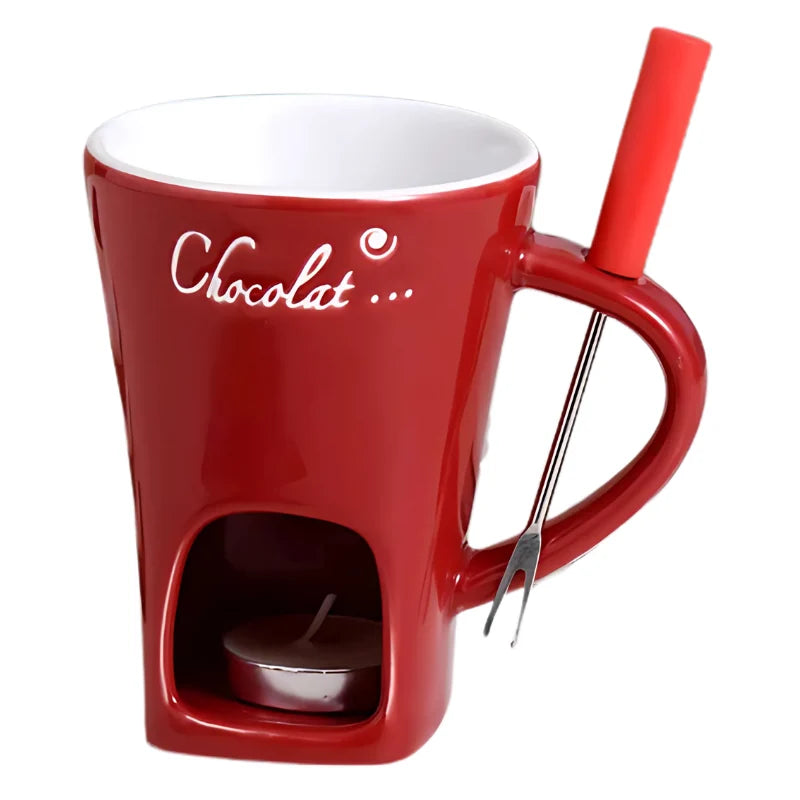 Fondue Set Tealight-Powered Ceramic Set of 2