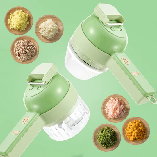 Food Chopper Cordless Razor-Sharp Blades & Brush Attachment