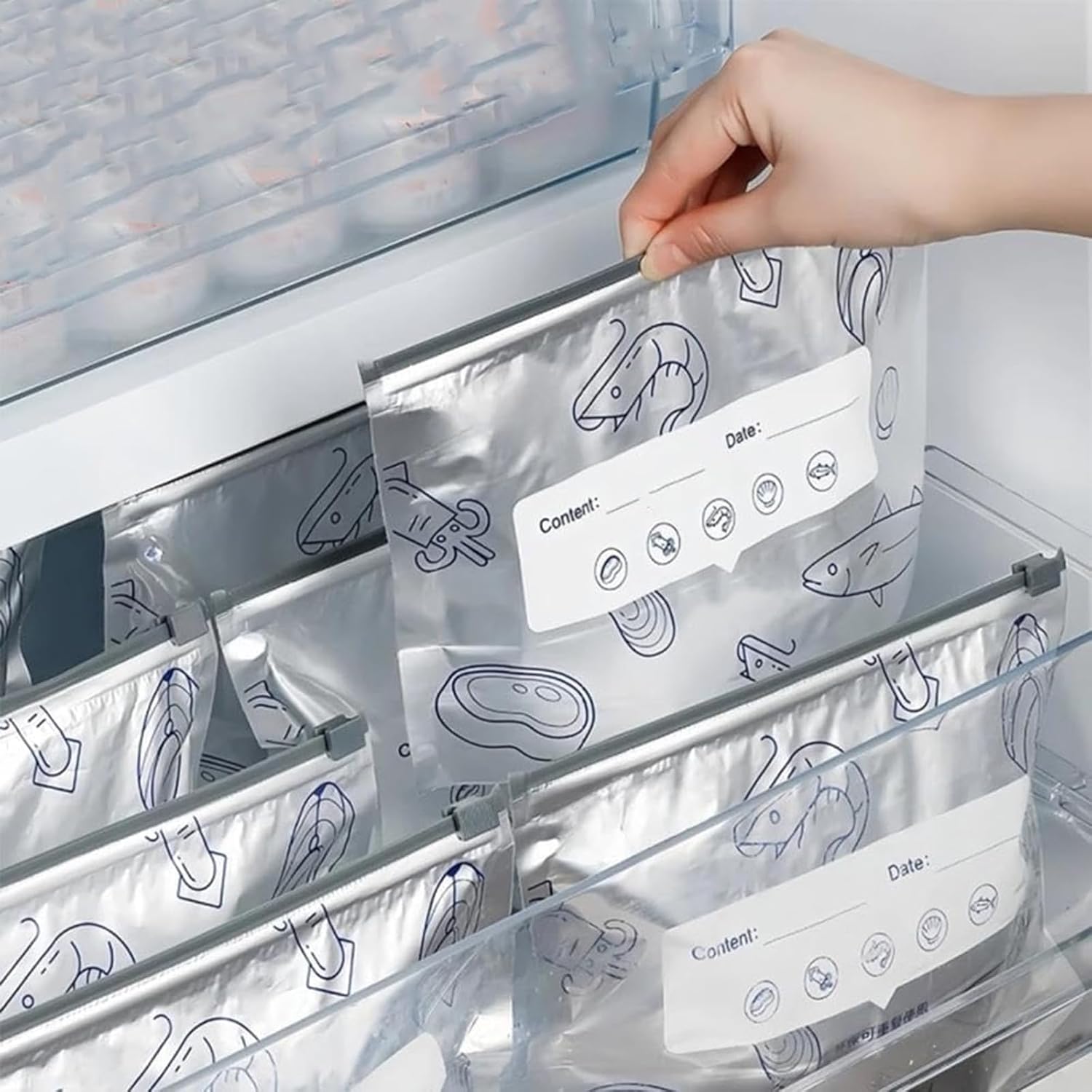 Food Storage Bags Reusable Airtight Aluminum Set of 20
