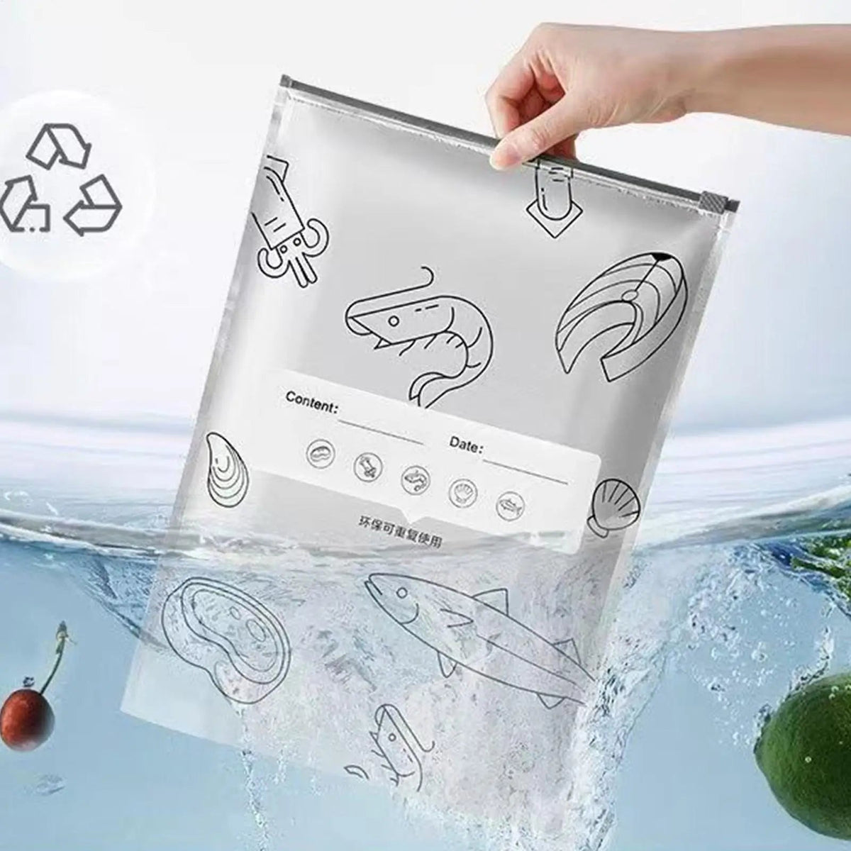 Food Storage Bags Reusable Airtight Aluminum Set of 20