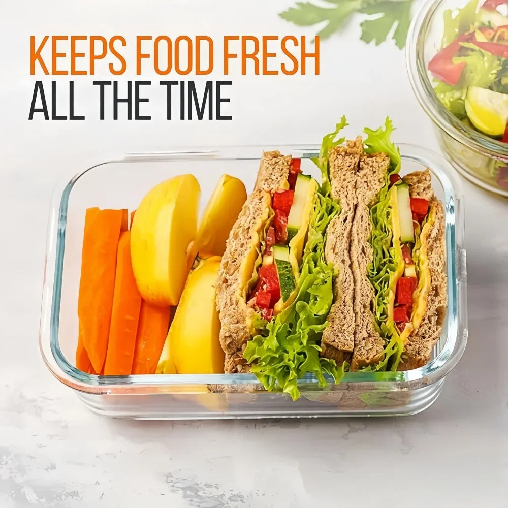 Food Storage Containers Borosilicate Glass Airtight Set of 5