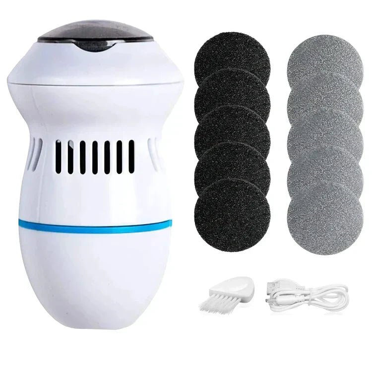 Foot Callus Remover Cordless Rechargeable Replaceable Stainless Steel Rolls