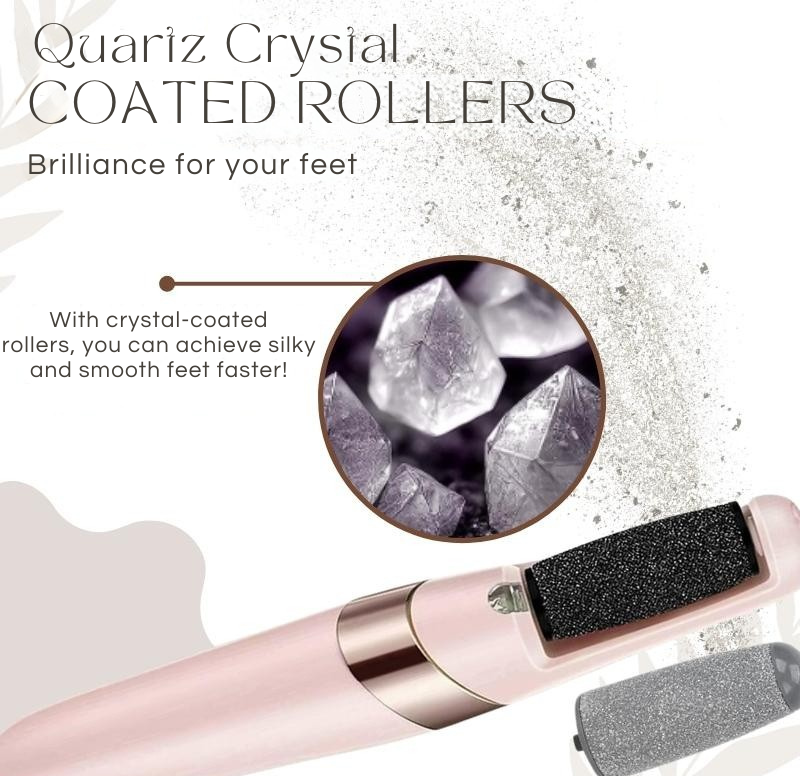 Foot Callus Remover Quartz Rollers Rechargeable Dual Heads