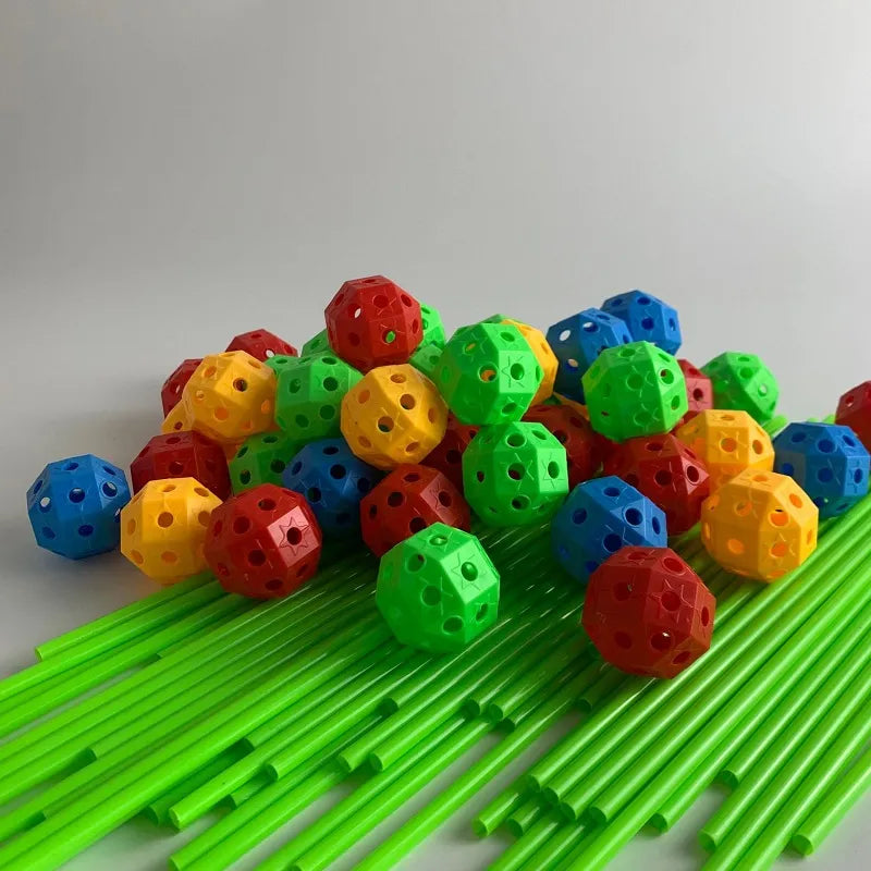 Fort Building Kit Modular Rods & Connectors Easy Assembly