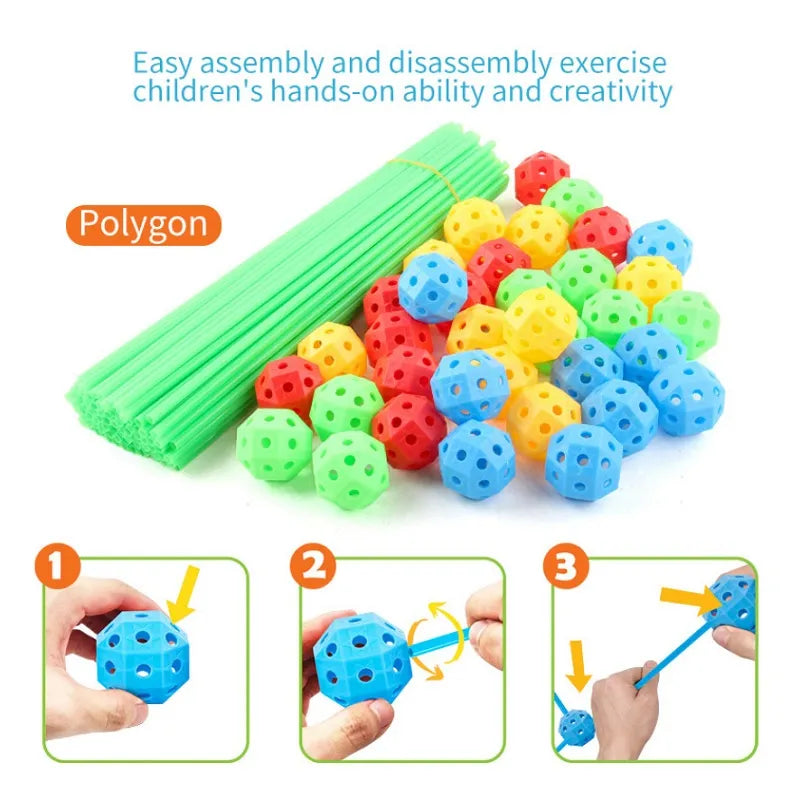 Fort Building Kit Modular Rods & Connectors Easy Assembly