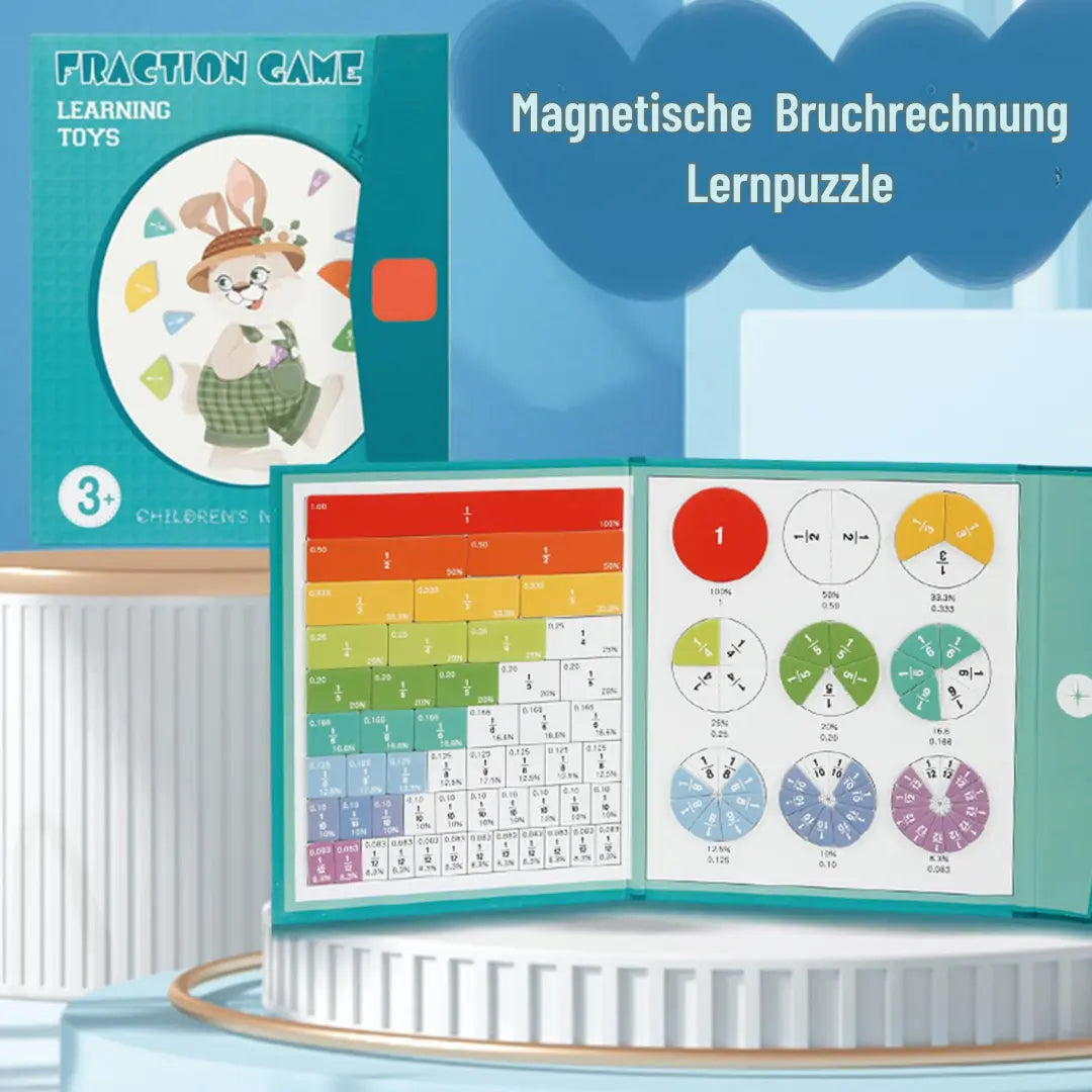 Fraction Learning Set Double Magnetic Tiles Plywood & Paper