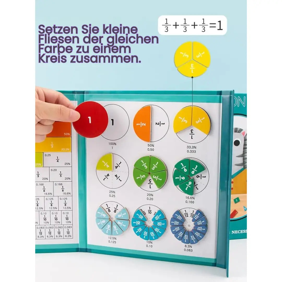 Fraction Learning Set Double Magnetic Tiles Plywood & Paper