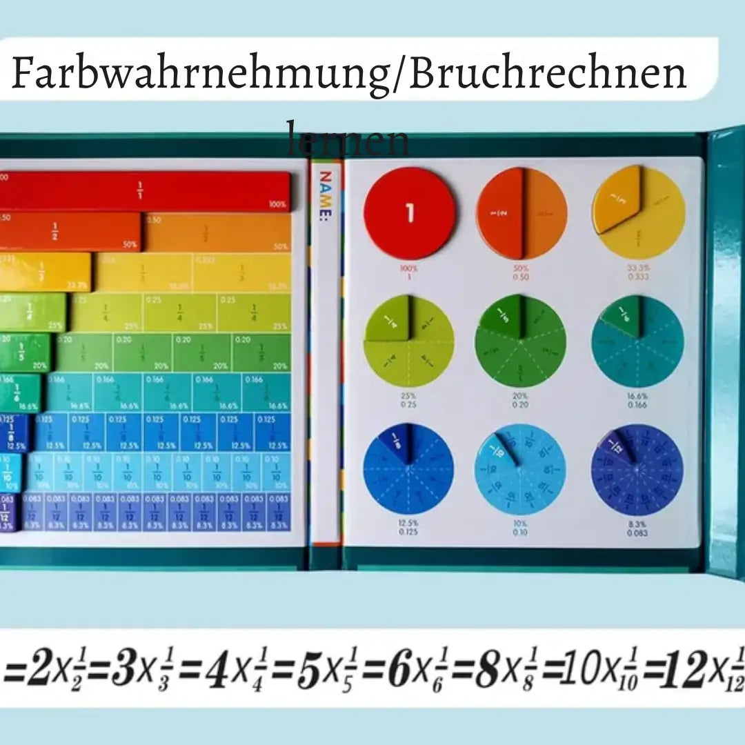 Fraction Learning Set Double Magnetic Tiles Plywood & Paper