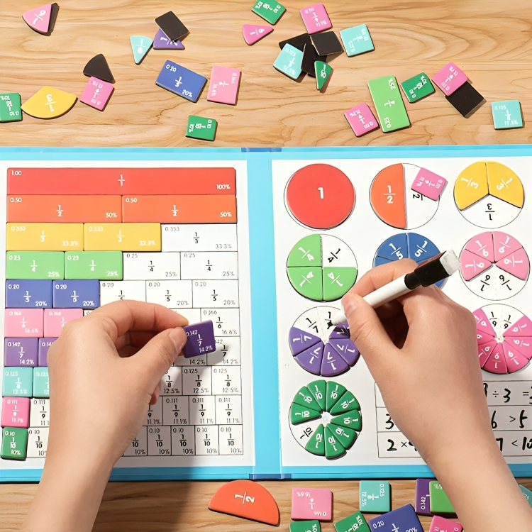 Fraction Puzzle Book Magnetic Hands-On With Pen & Paper