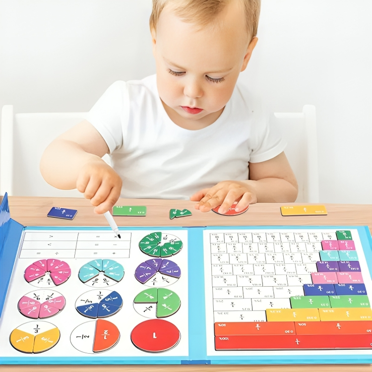 Fraction Puzzle Book Magnetic Hands-On With Pen & Paper
