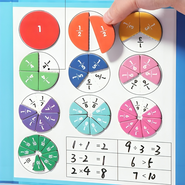 Fraction Puzzle Book Magnetic Hands-On With Pen & Paper