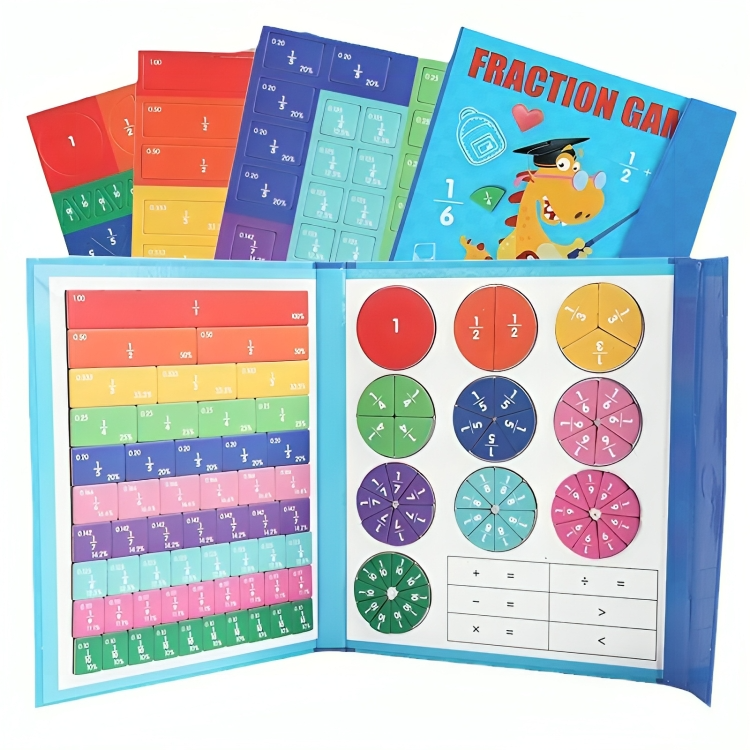 Fraction Puzzle Book Magnetic Hands-On With Pen & Paper