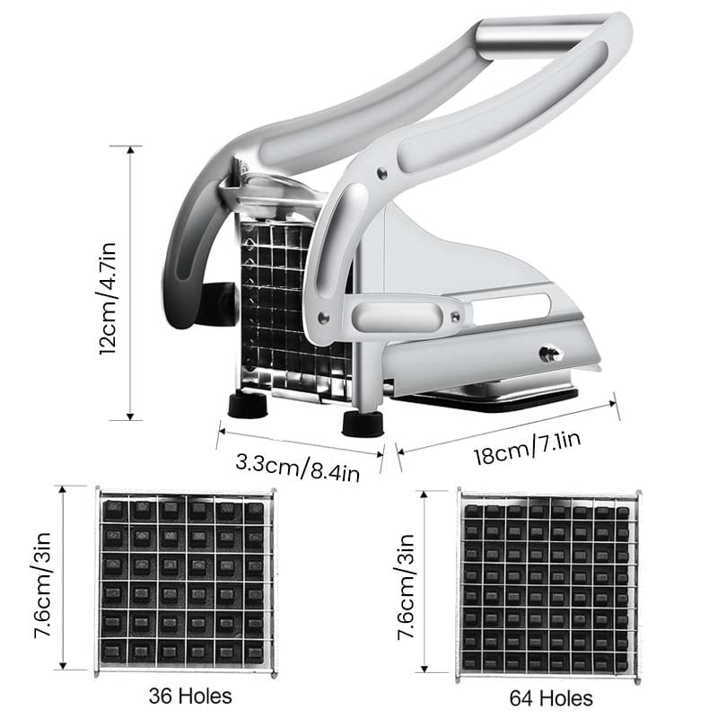 French Fry Cutter Stainless Steel Interchangeable Grids