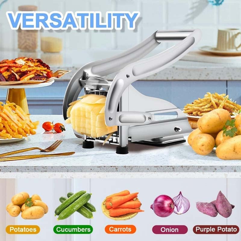 French Fry Cutter Stainless Steel Interchangeable Grids