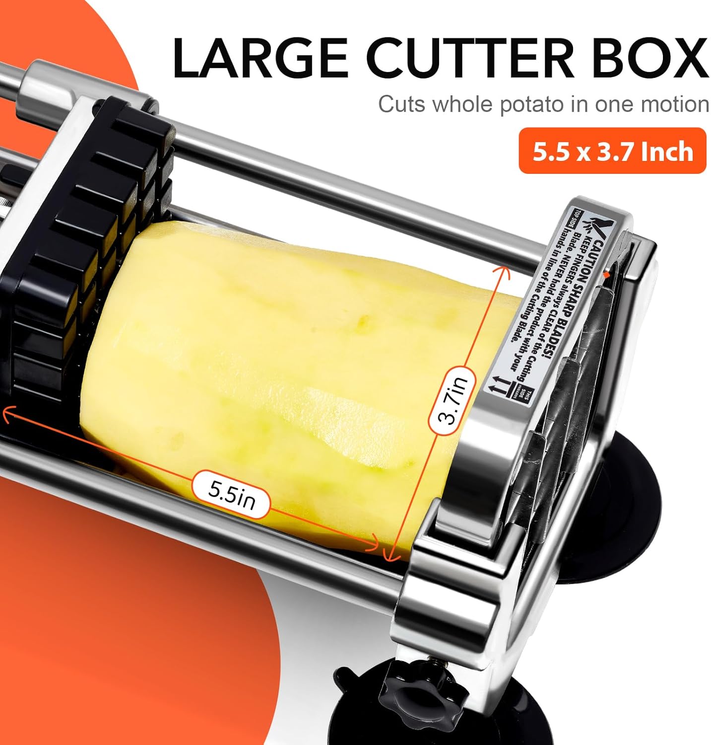 French Fry Cutter Stainless Steel Two Interchangeable Inserts