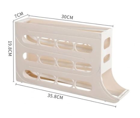 Fridge Egg Rack Automatic Slide-Forward Space-Saving 30-Egg Capacity