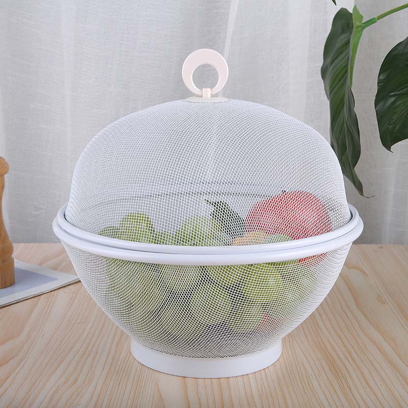 Fruit Basket Steel Mesh Breathable Lid & Strainer