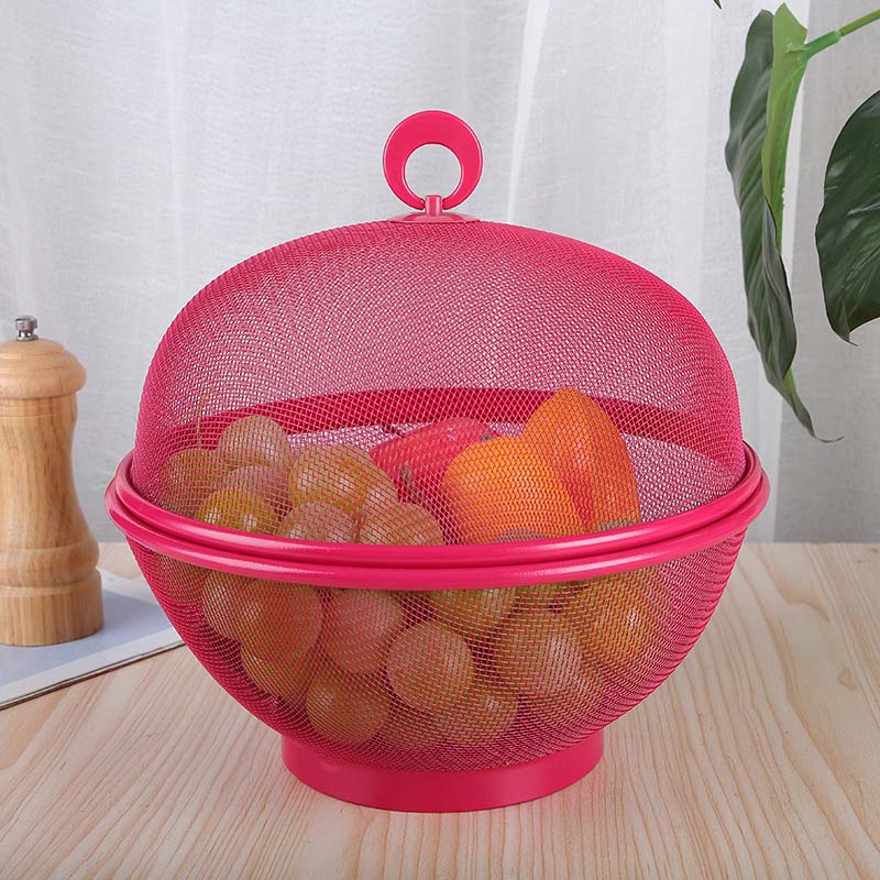 Fruit Basket Steel Mesh Breathable Lid & Strainer