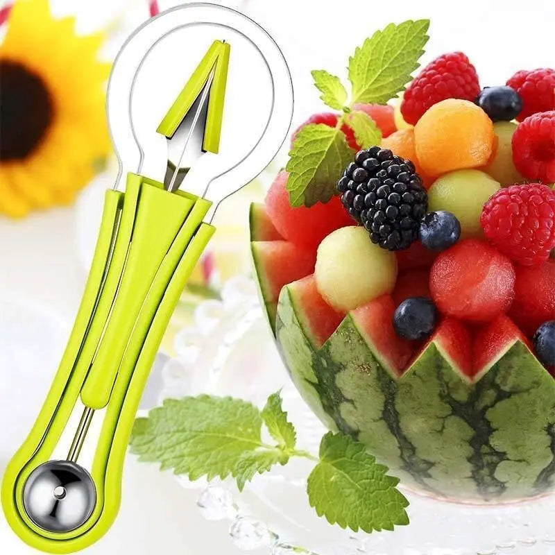 Fruit Cutter 3-in-1 Melon Baller Corer Stainless Steel Blade