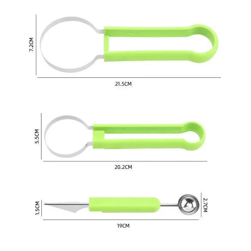 Fruit Cutter 3-in-1 Melon Baller Corer Stainless Steel Blade