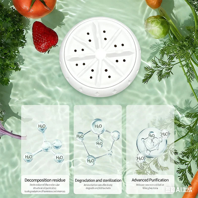 Fruit & Vegetable Washer Vortex Cleaning Waterproof USB-Powered