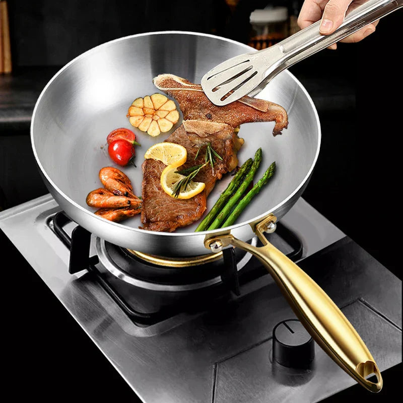 Frying Pan 316 Stainless Steel 7-Layer Induction Compatible