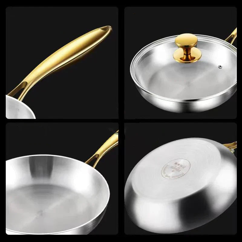 Frying Pan 316 Stainless Steel 7-Layer Induction Compatible