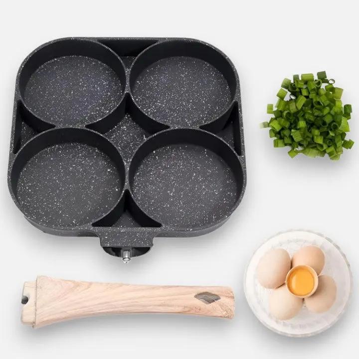 Frying Pan 4-Compartment Maifan Stone Non-Stick Induction Compatible