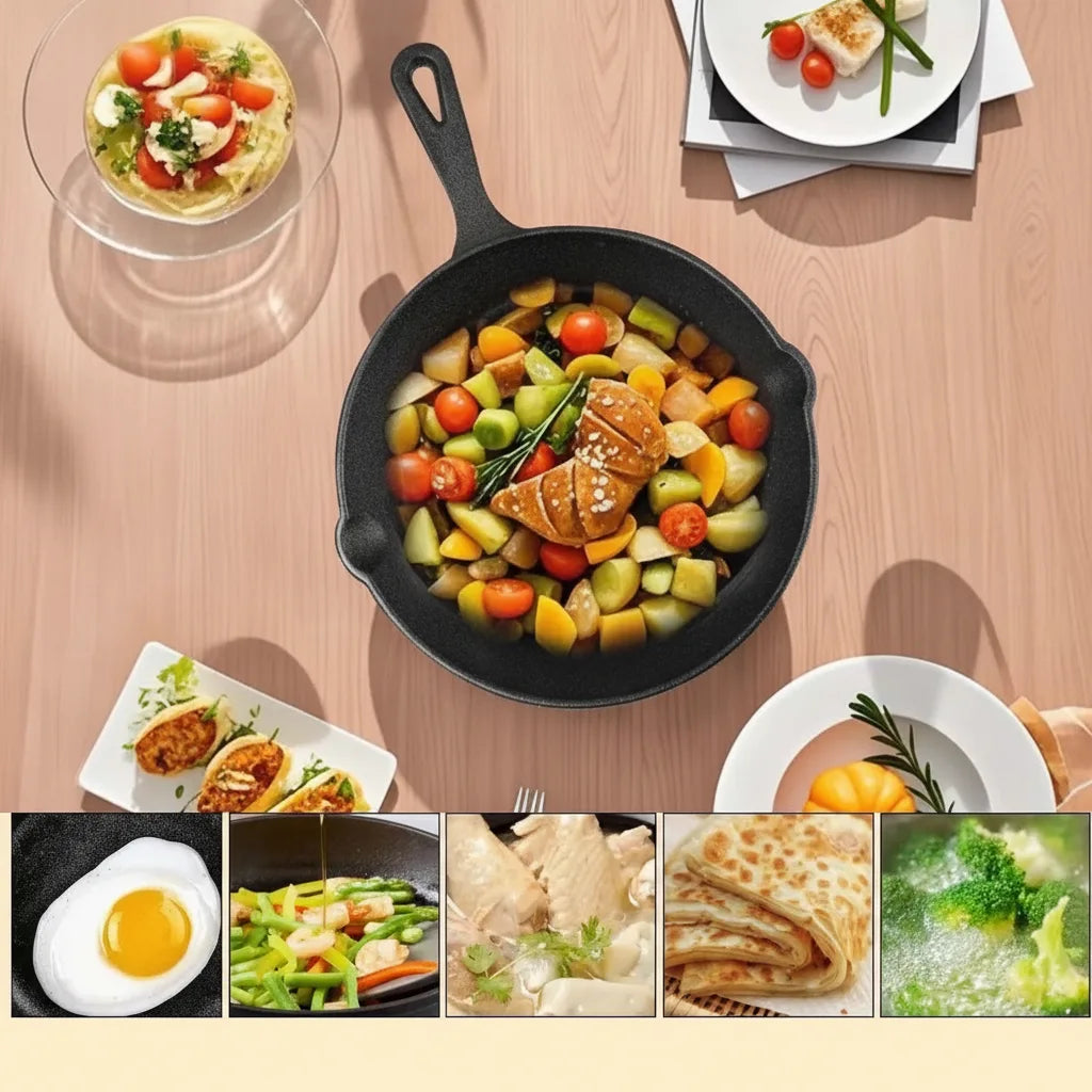 Frying Pan Set Cast Iron Non-Stick Set of 4