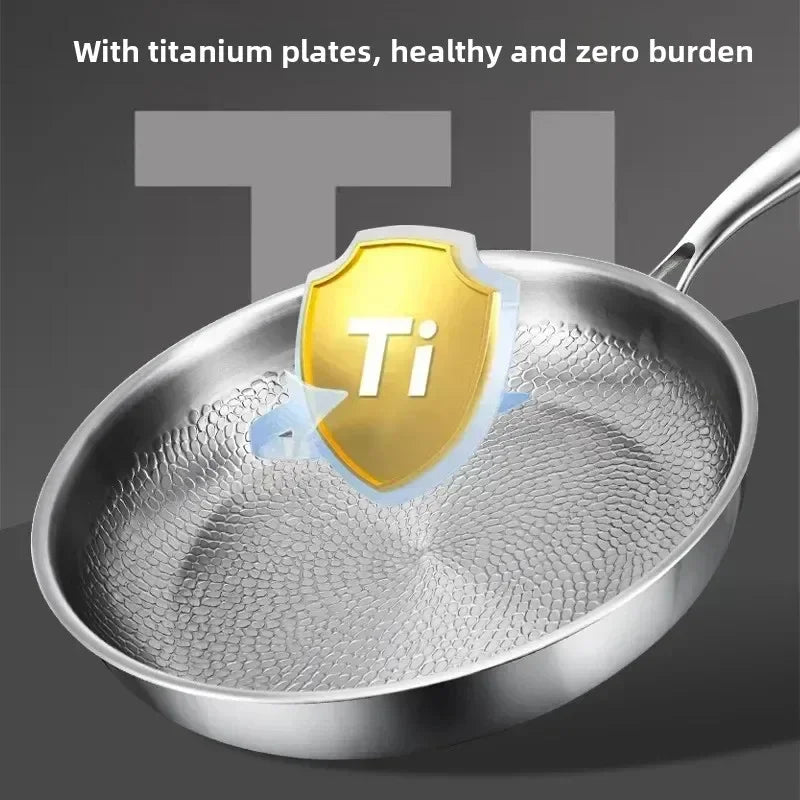 Frying Pan Titanium-Coated Nonstick Hand-Hammered Induction Compatible