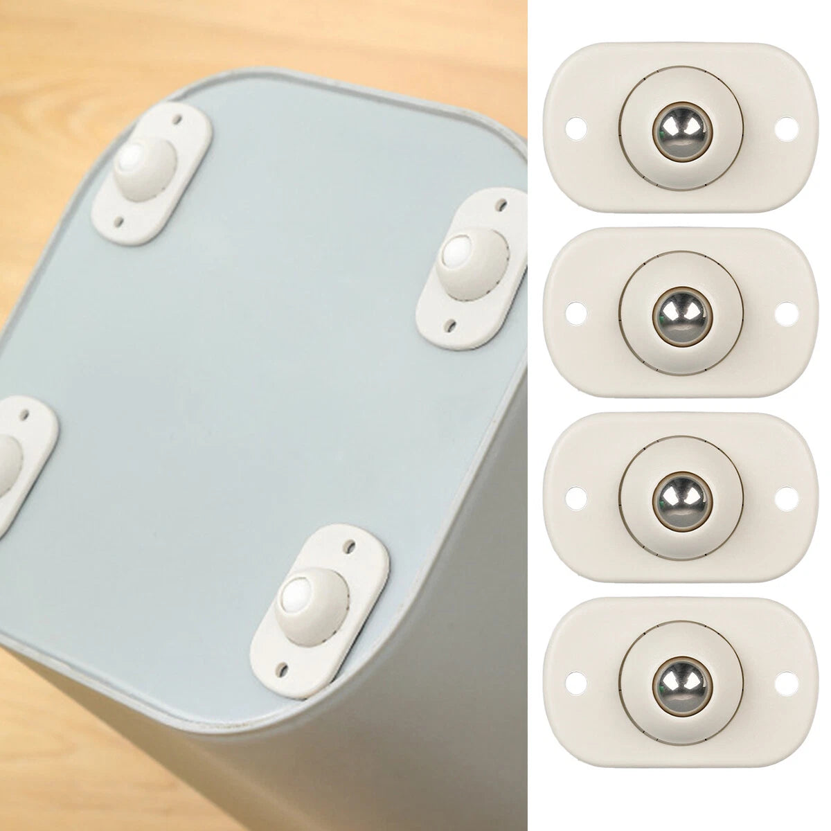Furniture Gliders 360° Stainless Steel Self-Adhesive Set of 8