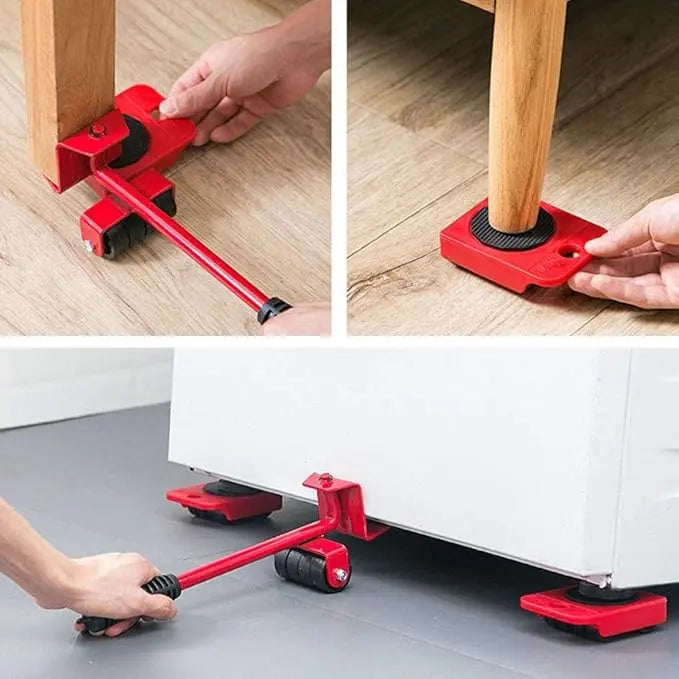 Furniture Lifter Set Ergonomic Lever Scratch-Free Gliders 661 lb