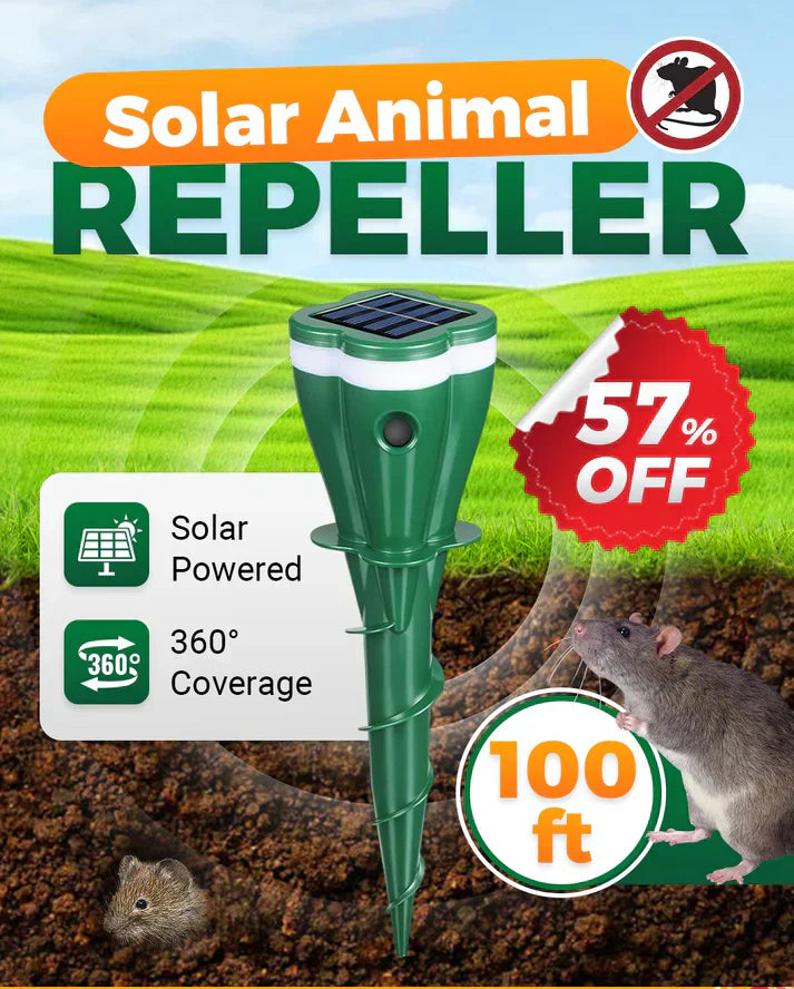 Garden Animal Repeller Solar-Powered Vibration Ground Spike