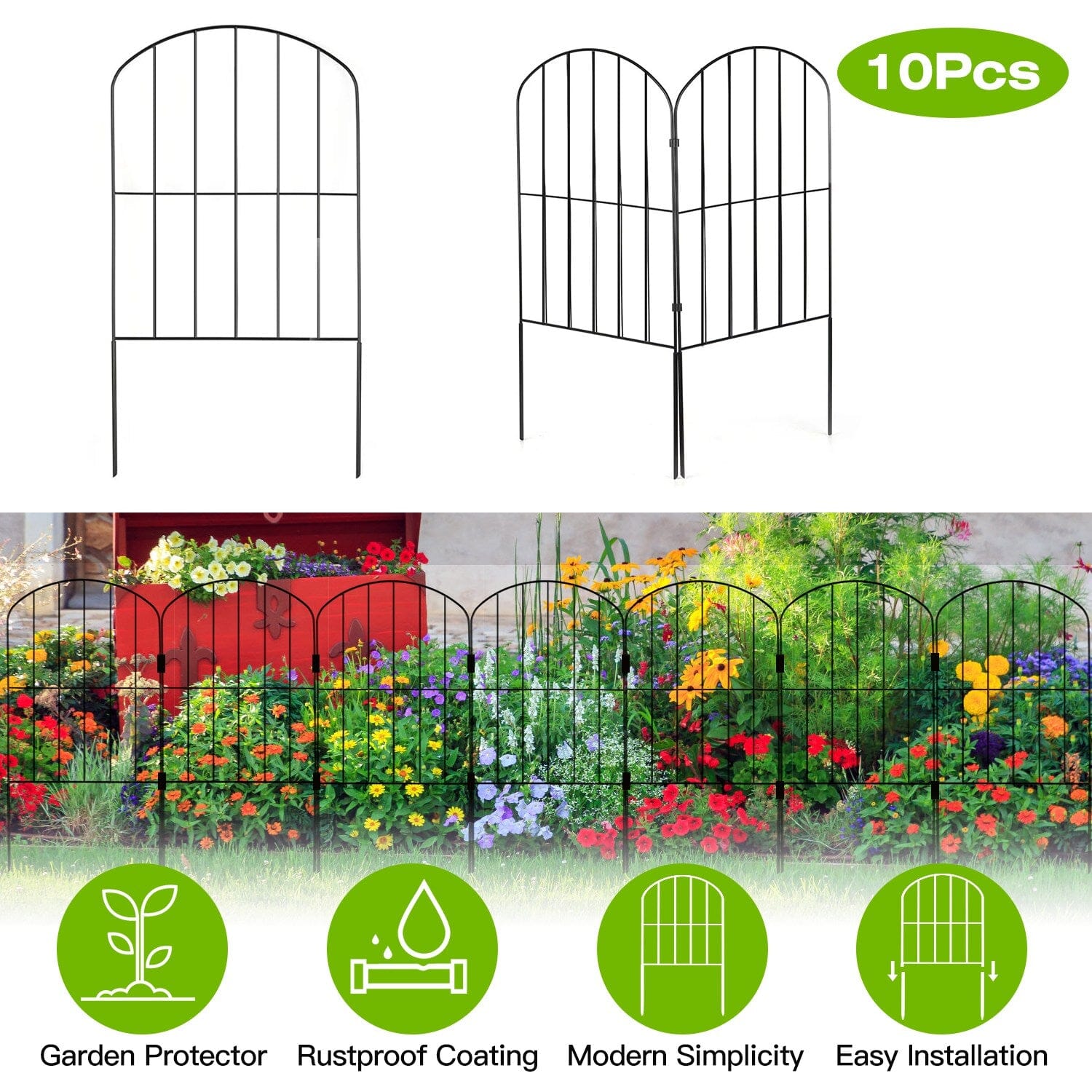 Garden Fence Flexible Panels Powder-Coated Stainless Steel