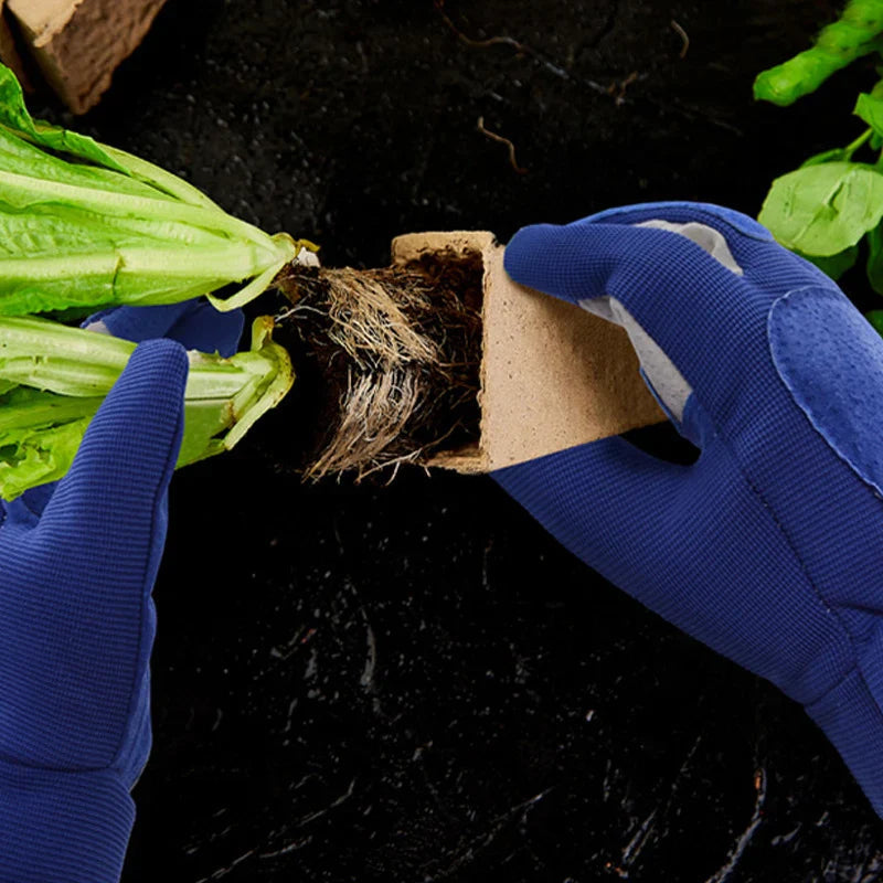 Garden Gloves Cowhide-Reinforced Palms Thorn Protection & Breathable Back