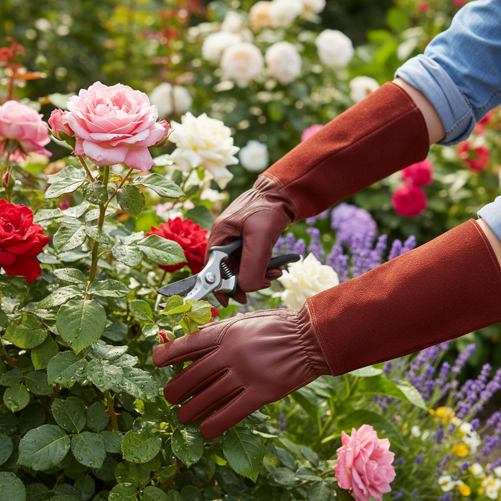 Garden Gloves Double-Stitched Elastic Wristband