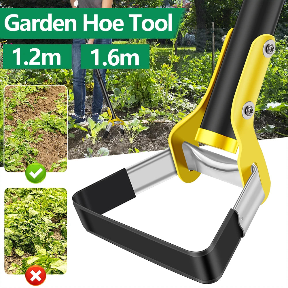 Garden Hoe Ergonomic Long Handle & Stainless Steel Blade
