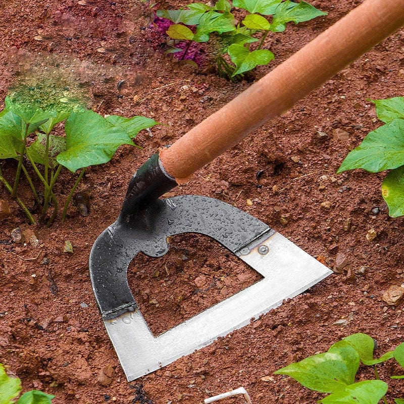 Garden Hoe Hand-Forged Manganese Steel Ergonomic Wood Handle
