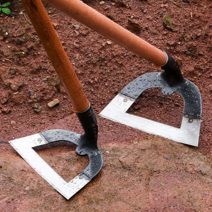 Garden Hoe Hand-Forged Manganese Steel Ergonomic Wood Handle