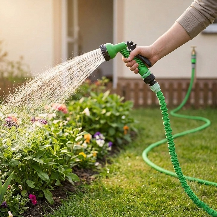 Garden Hose 3x Expandable Kink-Resistant 7-Function Nozzle